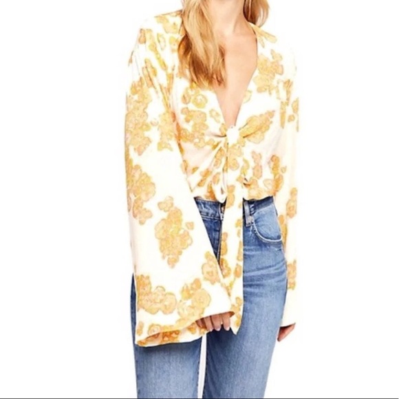 Free People Tops - Free People Forties Feel Bell Sleeve Bodysuit